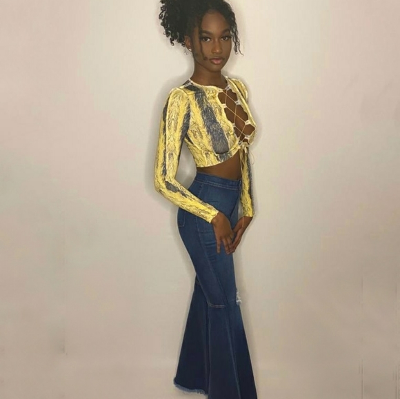 Brand New Patch work tie up top - Picture 2 of 2